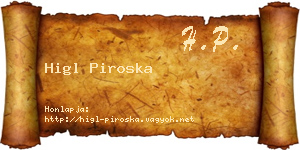 Higl Piroska névjegykártya